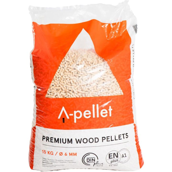 Puidupelletid A-pellet Premium 6 mm 15 kg