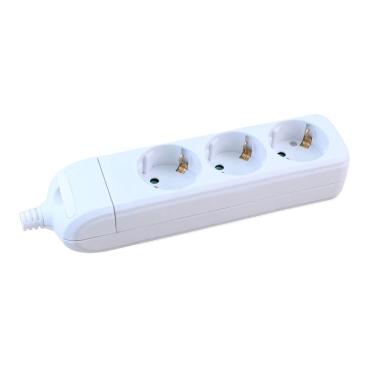 Pikendusjuhe 3 pistikupesaga H05VV‑F 3G1.5 valge - 3 m