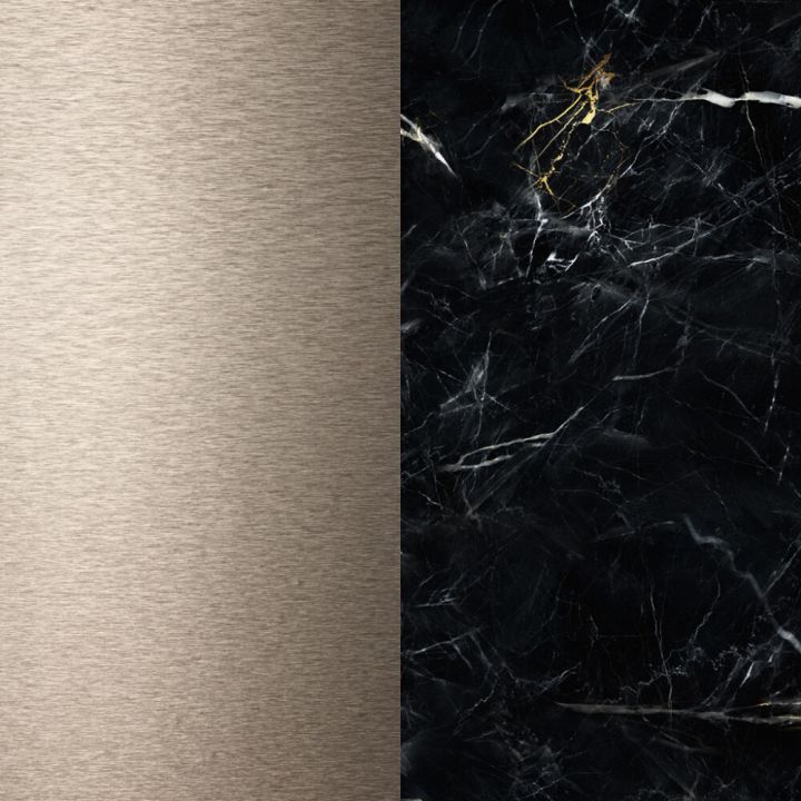 Alumiinium komposiitplaat Stocksund Stole U7harjatud pronks / must-kuldne marmor