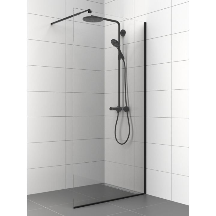 Dušisein fikseeritud Nordium 199,5 cm must 100 cm