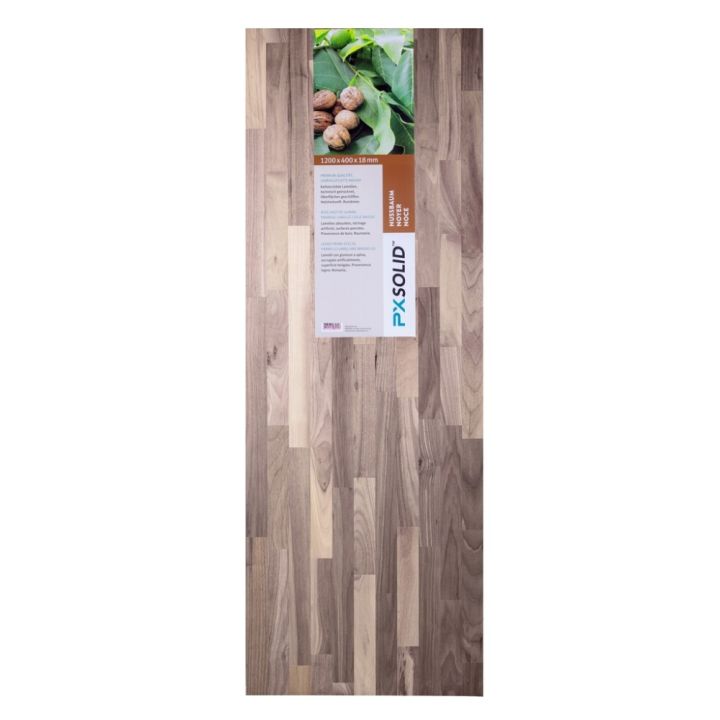 Liimpuitplaat PXSolid pähkel B/C 18 x 400 x 800 mm