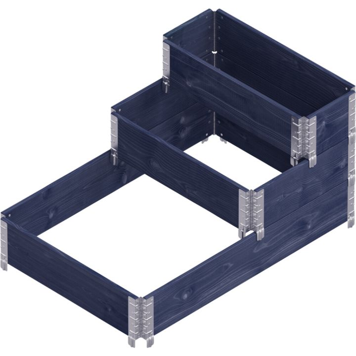 Istutuskastide komplekt 3 tk 120 x 80,80 x 60,80 x 30 cm, must