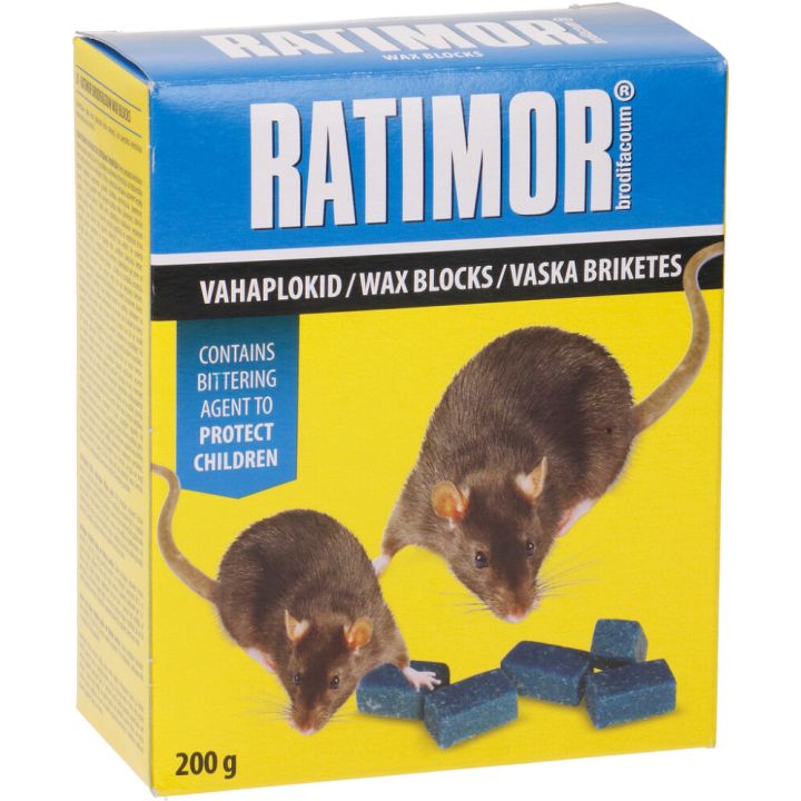 Hiire- ja rotimürk Ratimor vahaplokid 200 g