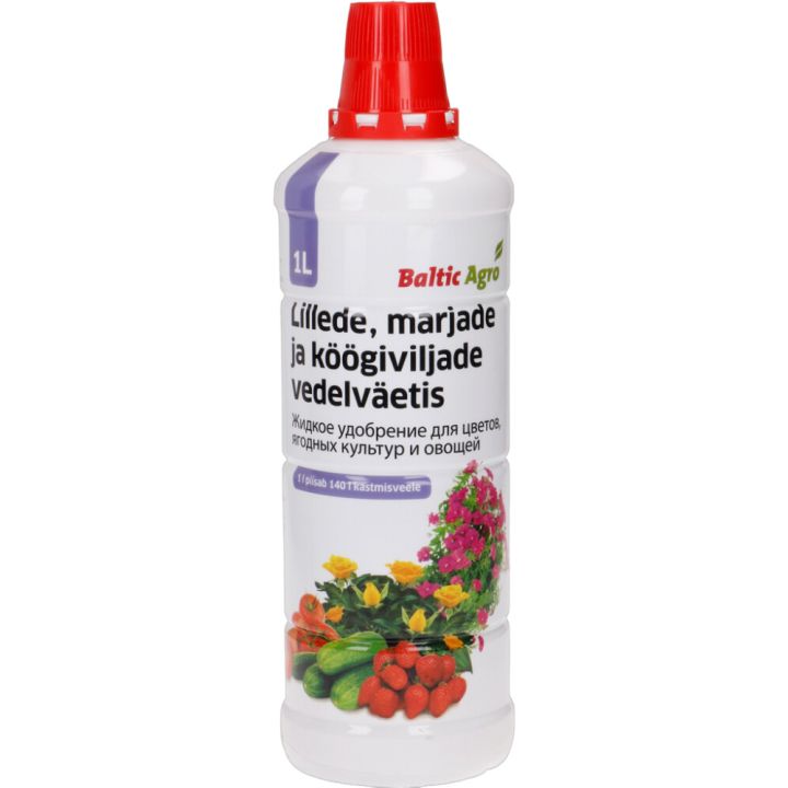 Lillede, marjade, köögiviljade väetis Baltic Agro 1 l