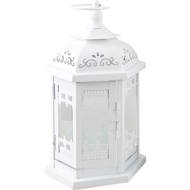 Latern Greta 14 x 16 x 27 cm, valge