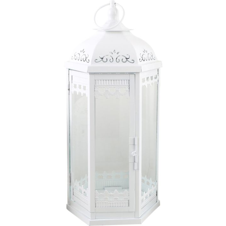 Latern Greta 16,5 x 19 x 41 cm, valge