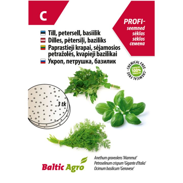 Tilli, peterselli,basiiliku seemneketas