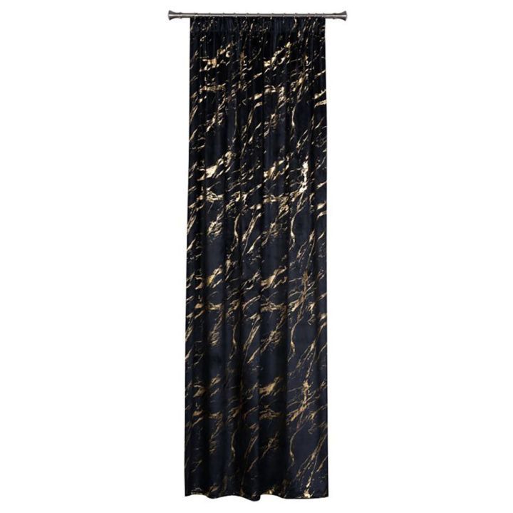 Kardin Storm 140 x 260 cm, must/kuldne