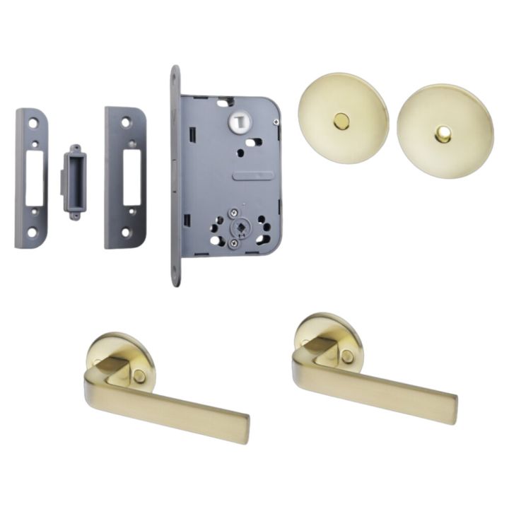 Magnetluku komplekt pimekilbiga Valnes messing satiin