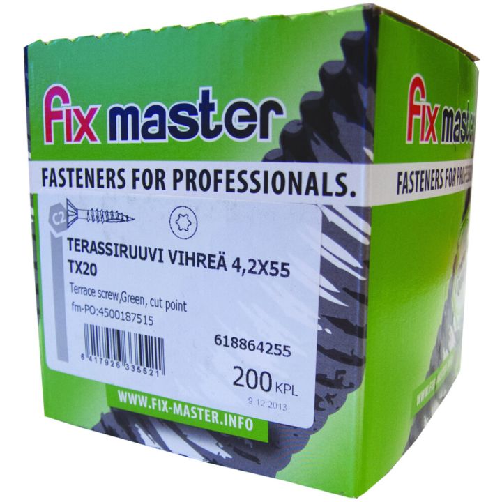Terrassikruvi Fixmaster 4,2 x 55 mm ruspert pruun 200 tk