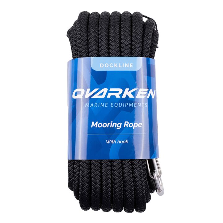 Kinnitusköis Qvarken Dockline karabiiniga must 10 mm x 6 m