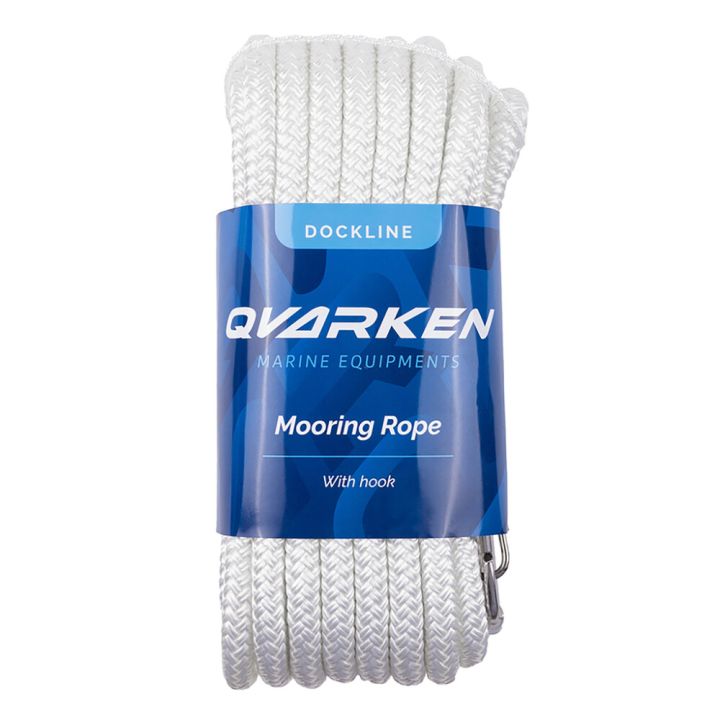 Kinnitusköis Qvarken Dockline karabiiniga valge 12 mm x 12 m