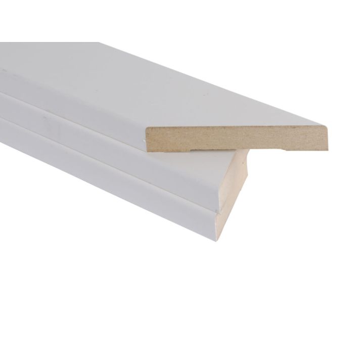 Uksepiirdeliistude komplekt MDF, valge 12 x 58 mm