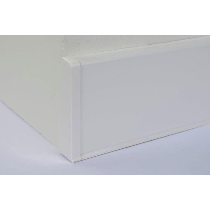 Põrandaliistu ots PVC High Gloss White vasak 22 x 75 mm