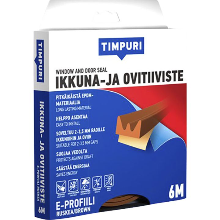 Akna- ja uksetihend Timpuri E-profiil, pruun
