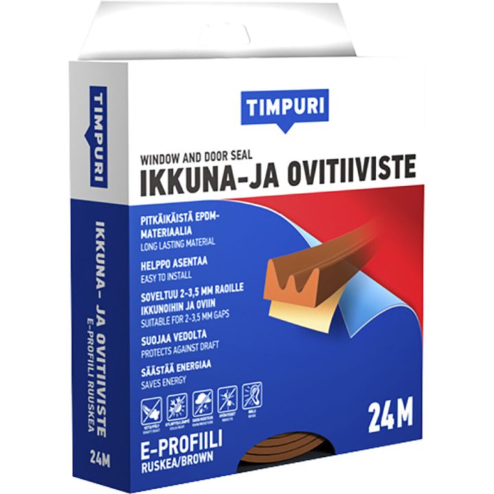 Akna- ja uksetihend Timpuri E-profiil, pruun