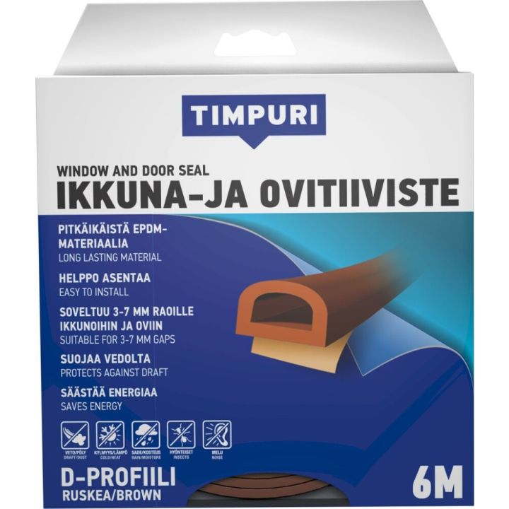 Akna- ja uksetihend Timpuri D-profiil, pruun