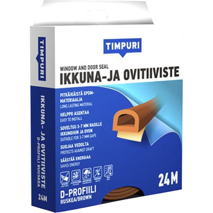 Akna- ja uksetihend Timpuri D-profiil, pruun