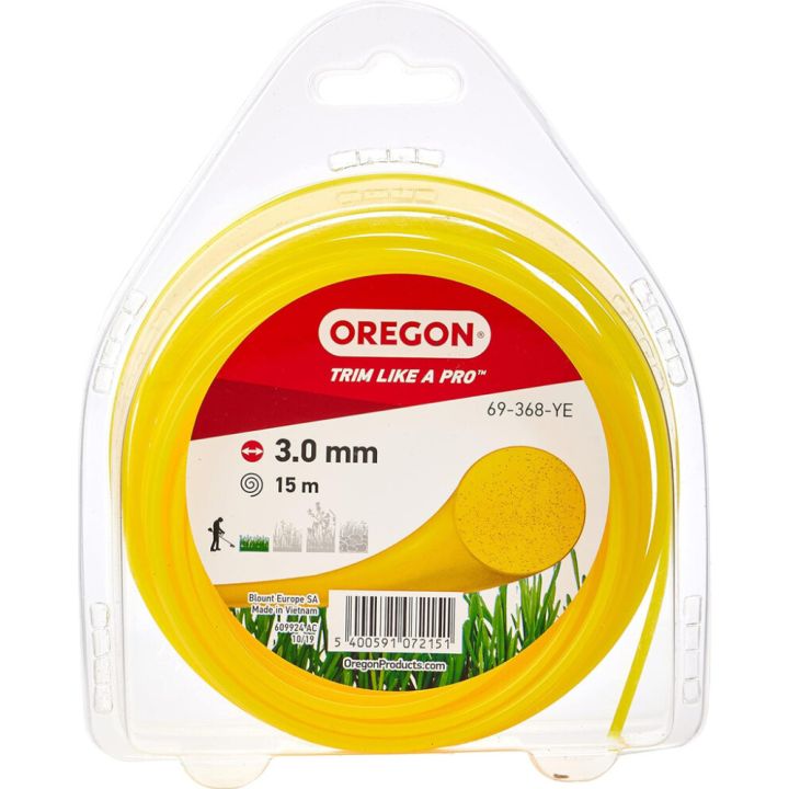 Trimmeri jõhv Oregon 3,0 mm x 15 m, kollane
