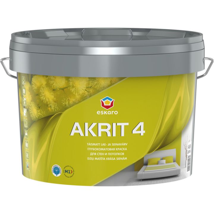 Lae- ja seinavärv Eskaro Akrit 4 A valge 2,85 l