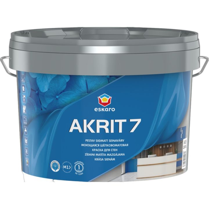 Seinavärv Eskaro Akrit 7 A valge 2,85 l