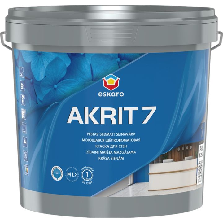 Seinavärv Eskaro Akrit 7 A valge 4,75 l
