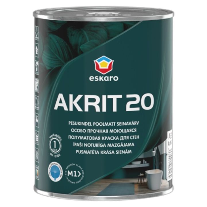 Seinavärv Eskaro Akrit 20 A, valge 0,95 l