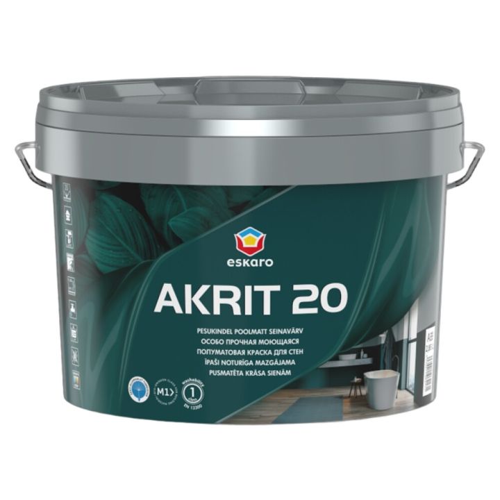 Seinavärv Eskaro Akrit 20 A valge 2,85 l