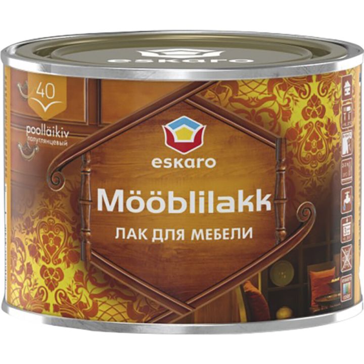 Mööblilakk Eskaro 40 poolläikiv 0,45 l