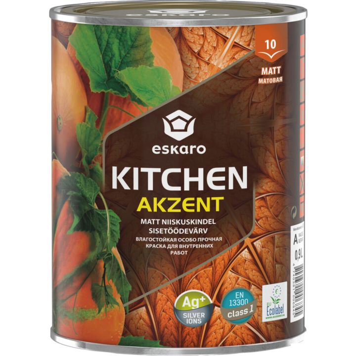 Sisetöödevärv Eskaro Kitchen Akzent A valge 0,9 l