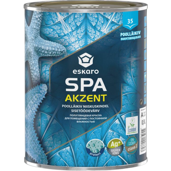 Sisetöödevärv Eskaro SPA Akzent A valge 0,9 l