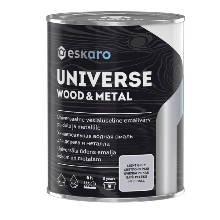 Universaalvärv Eskaro Universe Wood & Metal 0,9 l helehall