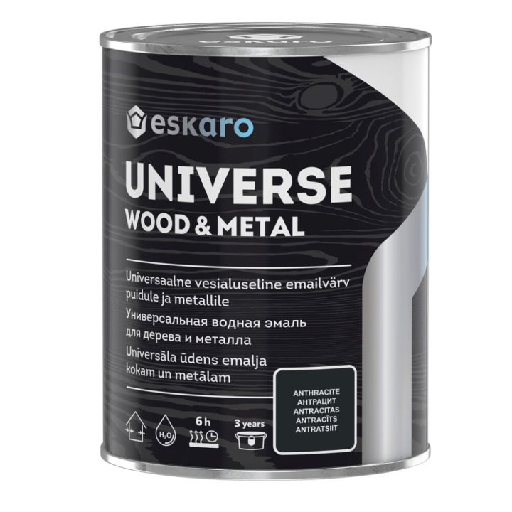 Universaalvärv Eskaro Universe Wood & Metal 0,9 l antratsiit