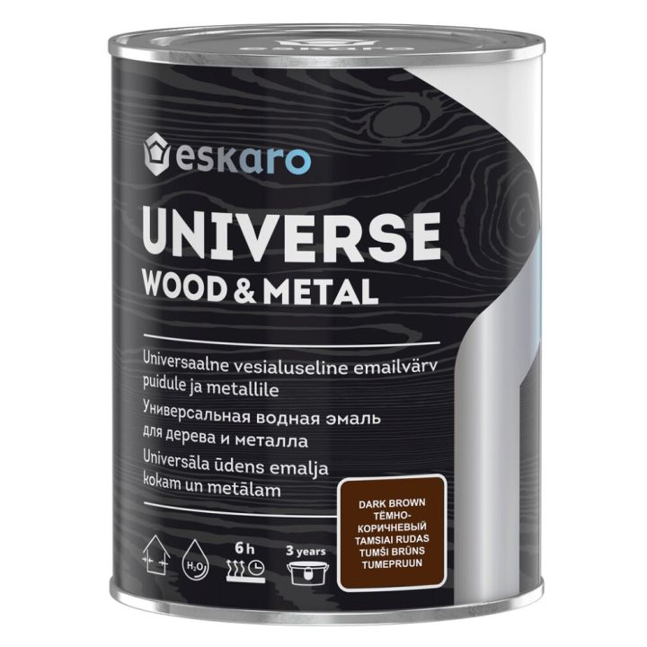 Universaalvärv Eskaro Universe Wood & Metal 0,9 l tumepruun