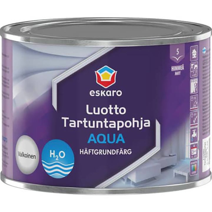 Vesilahustuv nakkekruntvärv Eskaro Luotto Tartuntapohja Aqua A valge 0,45 l