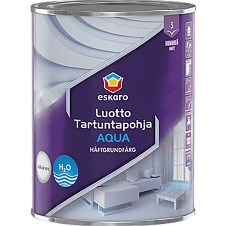 Vesilahustuv nakkekruntvärv Eskaro Luotto Tartuntapohja Aqua A valge 0,9 l