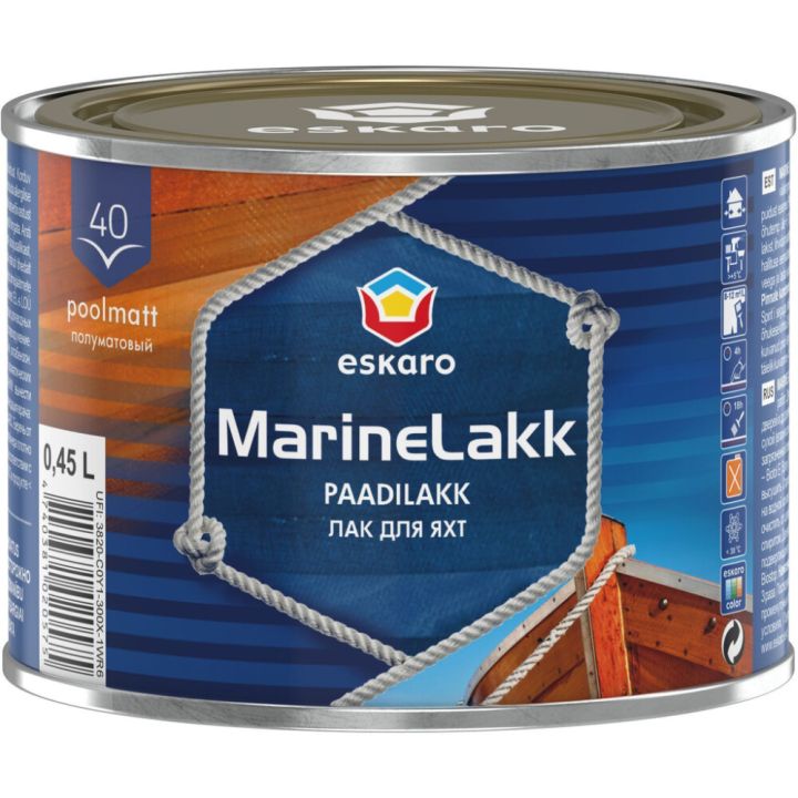 Paadilakk Eskaro MarineLakk 40 kirgas 0,45 l