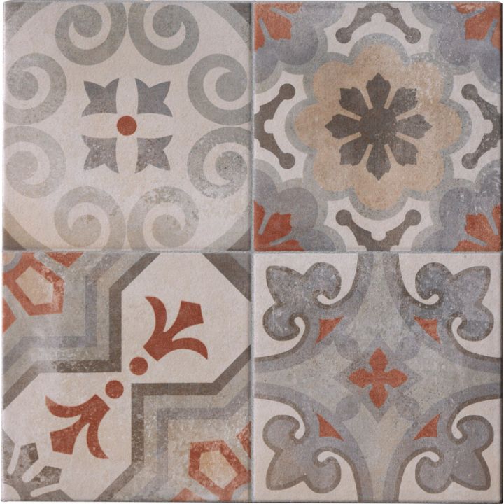 Seina-/põrandaplaat Serra Cementina Mix Rosso 34 x 34 cm