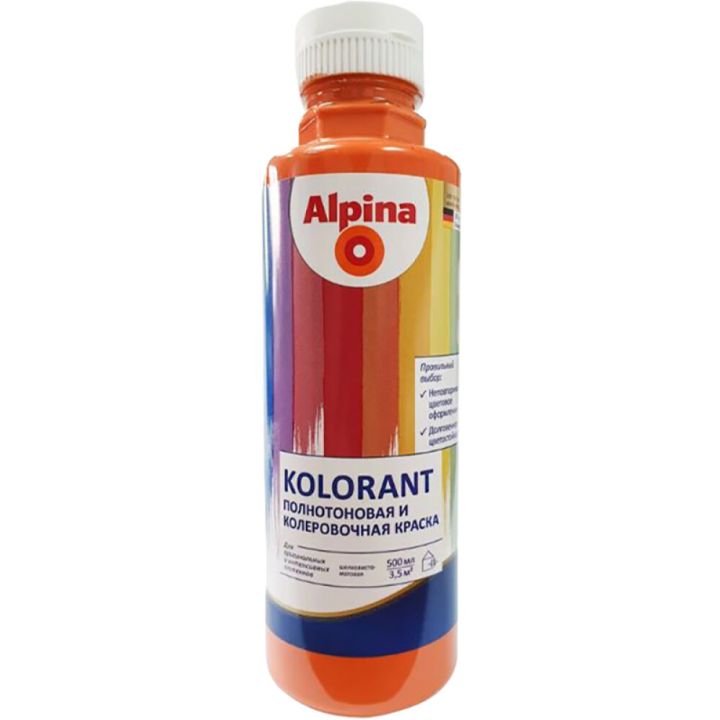 Toonimispasta Alpina Kolorant 0,5 l oranž