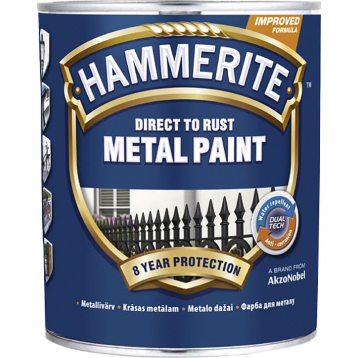 Metallivärv Hammerite Smooth 750 ml, must