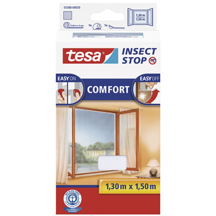 Putukavõrk aknale tesa® Comfort 1,3 x 1,5 m, valge