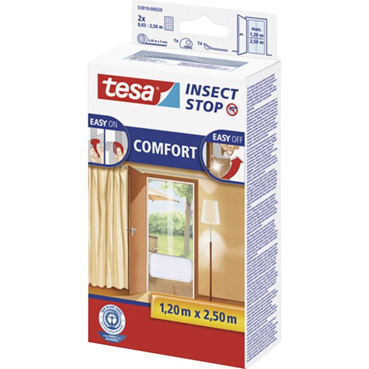 Putukavõrk uksele tesa® Insect Stop Comfort 2 x 0,65 x 2,5 m, valge