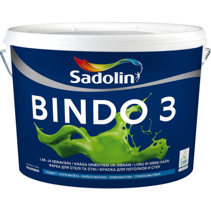 Lae- ja seinavärv Sadolin Bindo 3 BW valge 2,5 l
