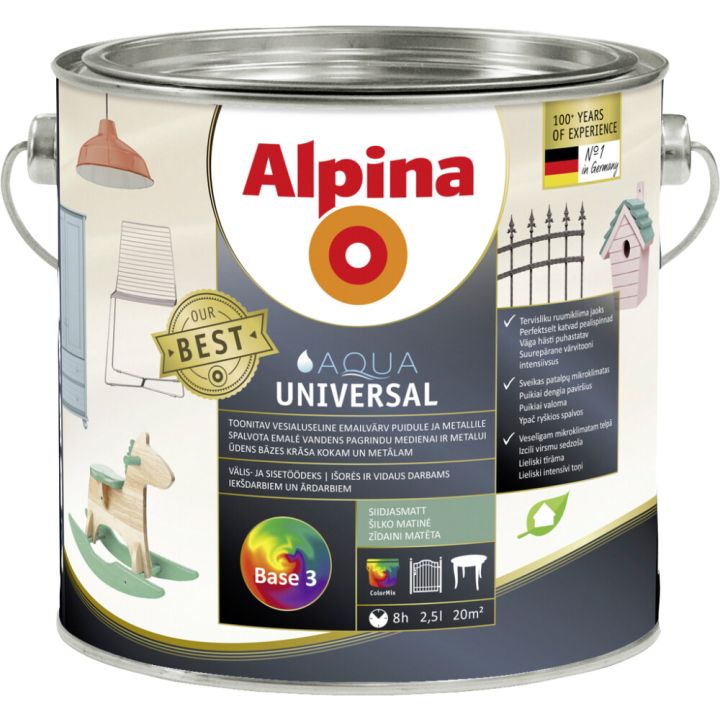 Vesialuseline emailvärv Alpina Aqua Universal 2,5 l
