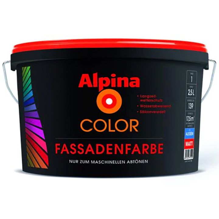Fassaadivärv Alpina Color Fassadenfarbe Base 1 valge 2,5 l