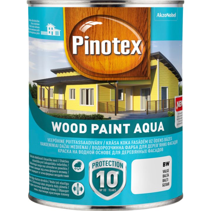 Puitfassaadivärv Pinotex Wood Paint Aqua 1 l, valge