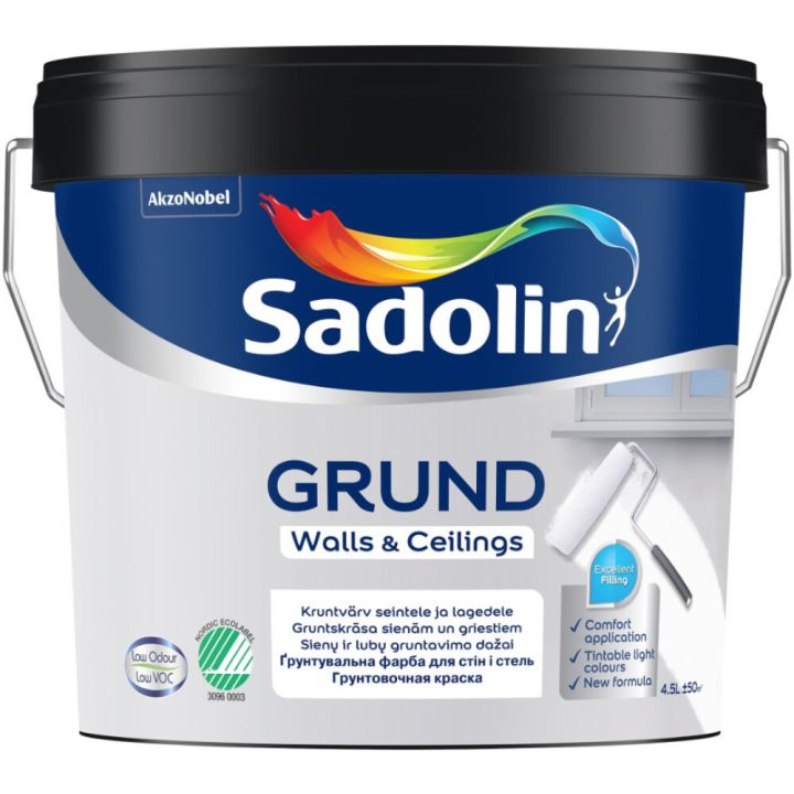 Kruntvärv seintele ja lagedele Grund 4,5 l