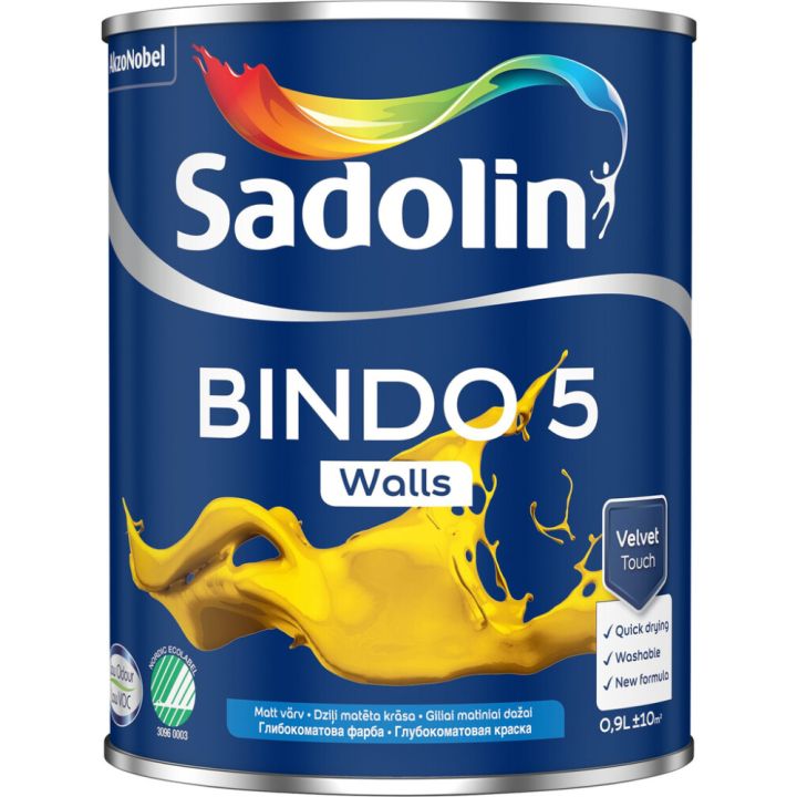 Seinavärv Sadolin Bindo 5 BW valge täismatt 0,9 l