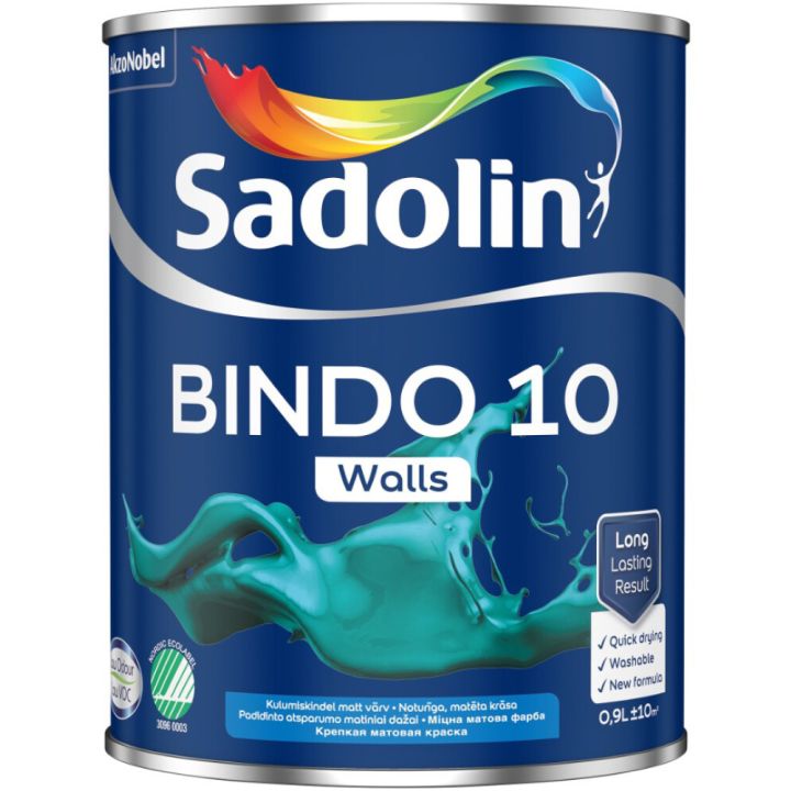 Seinavärv Sadolin Bindo 10 BW valge 0,9 l