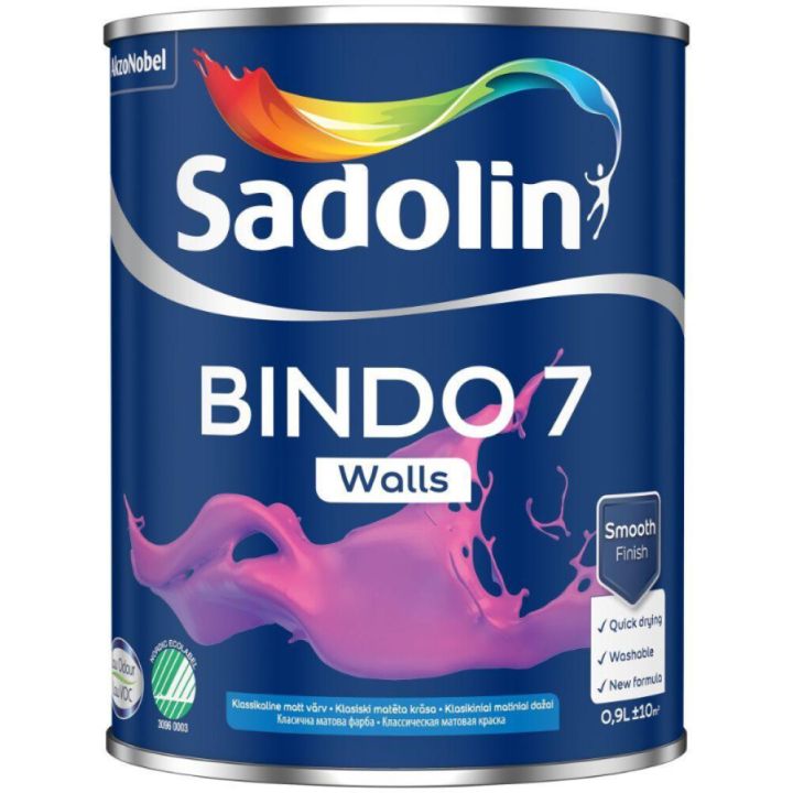 Seinavärv Bindo 7 Sadolin BW 0,9 l, valge